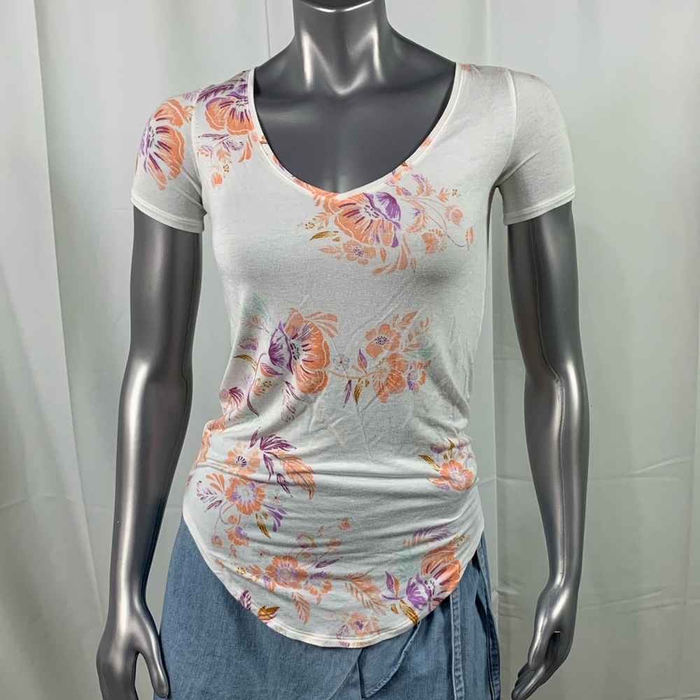 Women’s Mudd Short Sleeve Stretch Floral Blouse Size XS